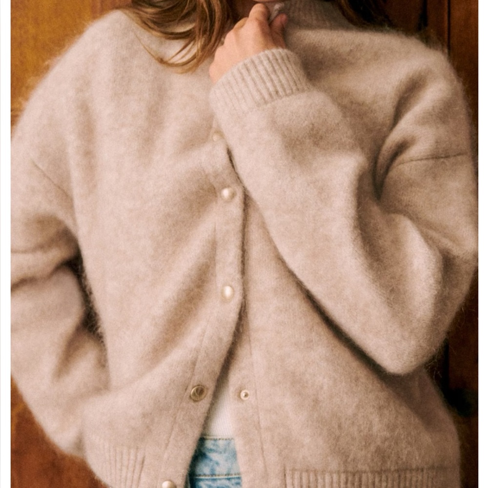 Sezane Eddy Jacket Mottled Beige - Size L